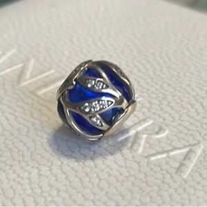 Pandora Essence Blue And CZ Swirl Charm